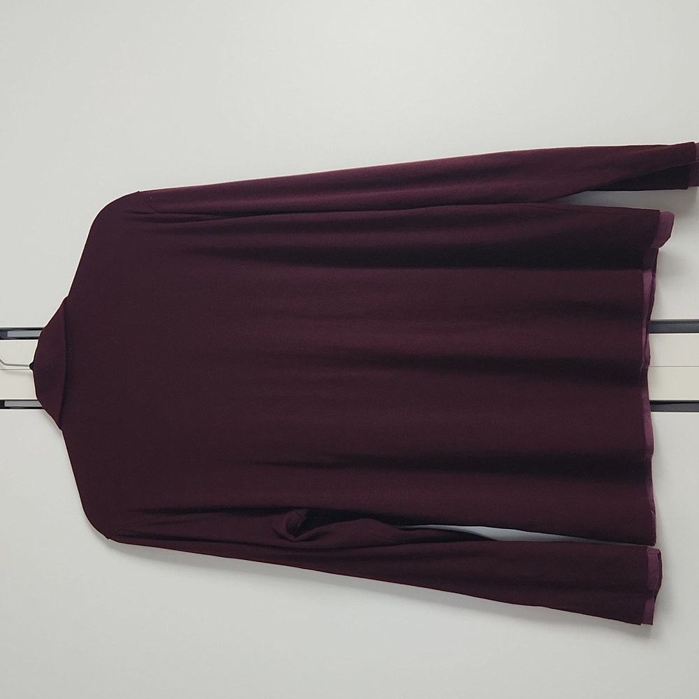 Vince Double Layer Men Long Sleeve Polo Shirt Burgundy Maroon Color Size L - Picture 8 of 16